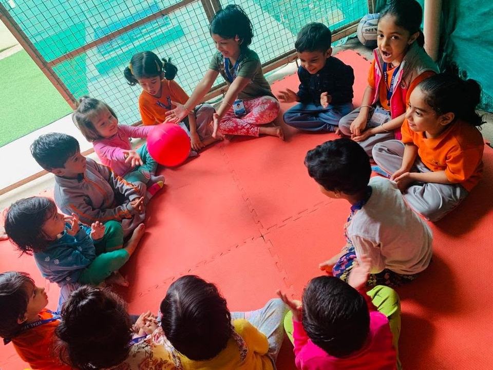 Circle time with a ball game