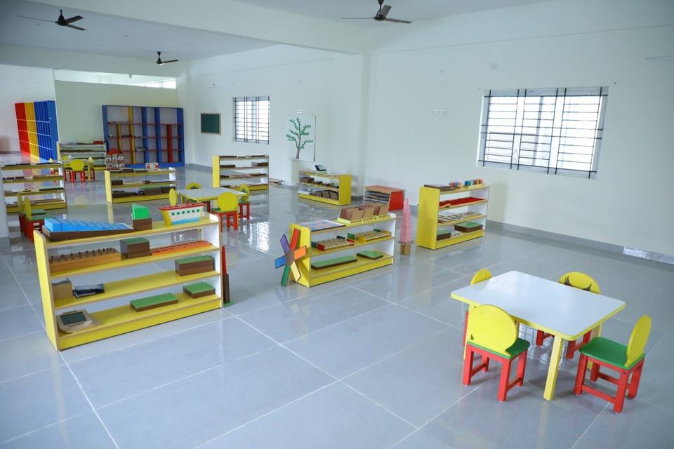 Montessori materials shelf