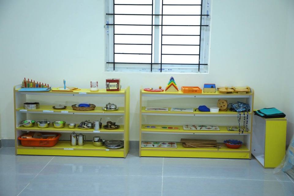 Practical life materials shelf